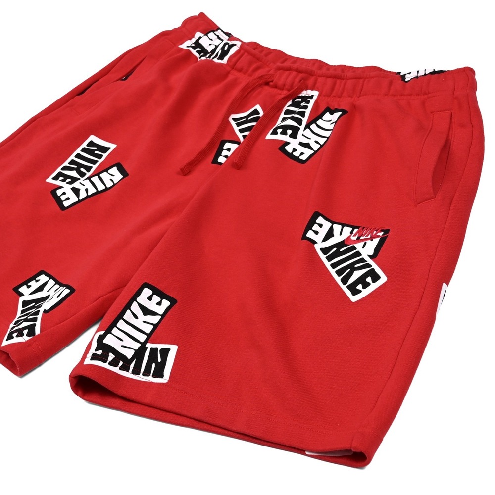 Nike Sport Essentials Terry Shorts Sticker Slap Red DM6887-657 Men's Large‎ Gym